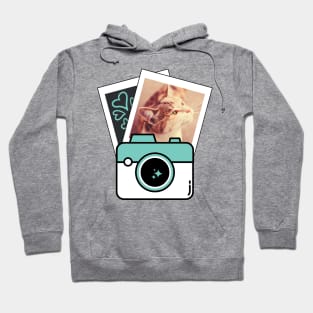 Dreamy Polaroid Frame Cat Photo Hoodie